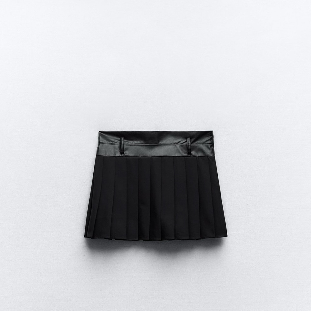Zara faux leather combination skort, size xs
